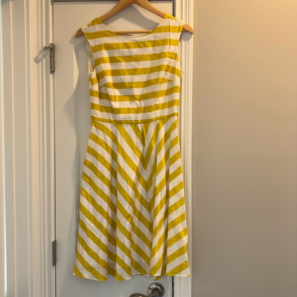 Yellow and White Striped Dress